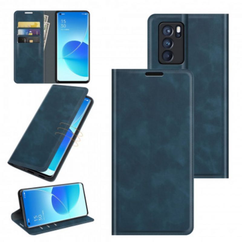 Flip Case Oppo Reno 6 Pro 5g Handyhülle Weicher Ledereffekt