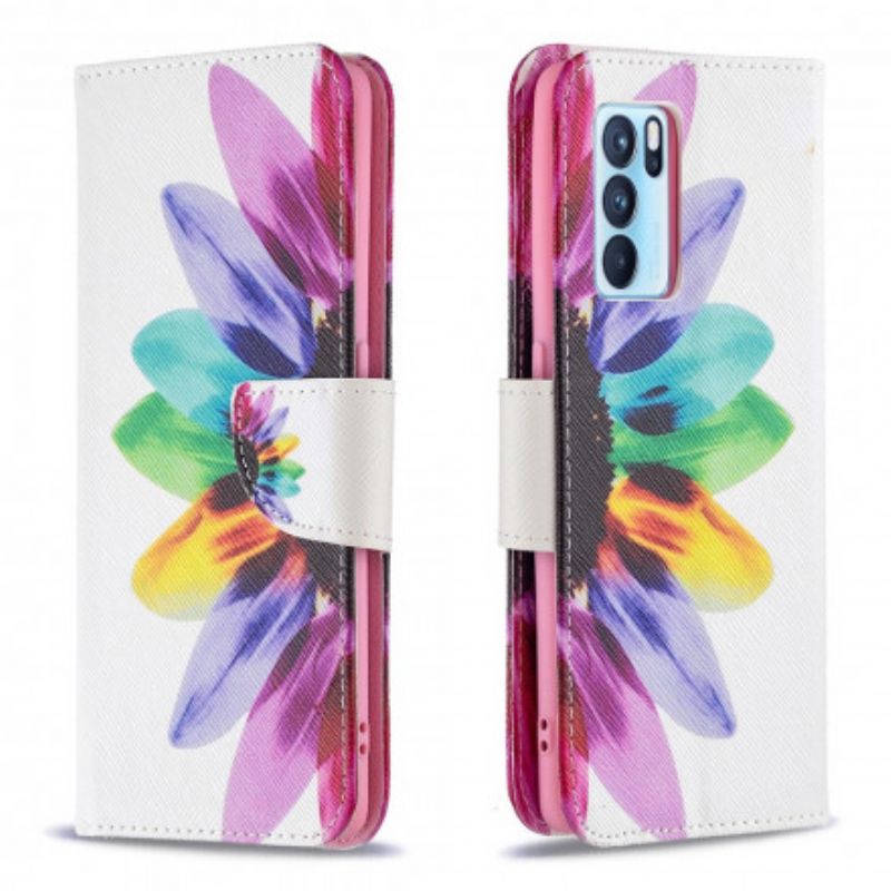 Lederhüllen Oppo Reno 6 Pro 5g Blumenaquarell