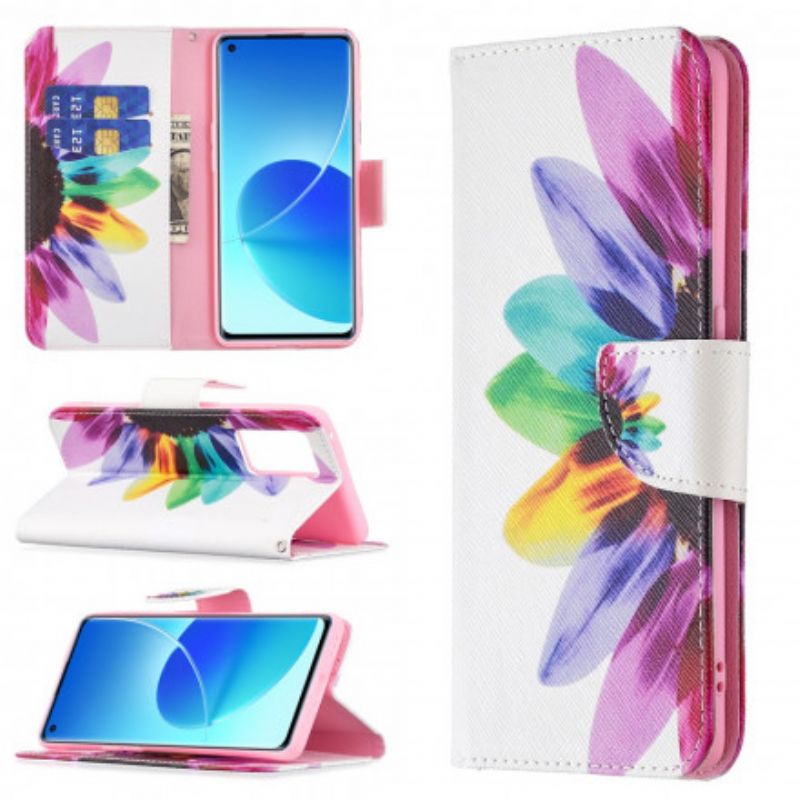 Lederhüllen Oppo Reno 6 Pro 5g Blumenaquarell