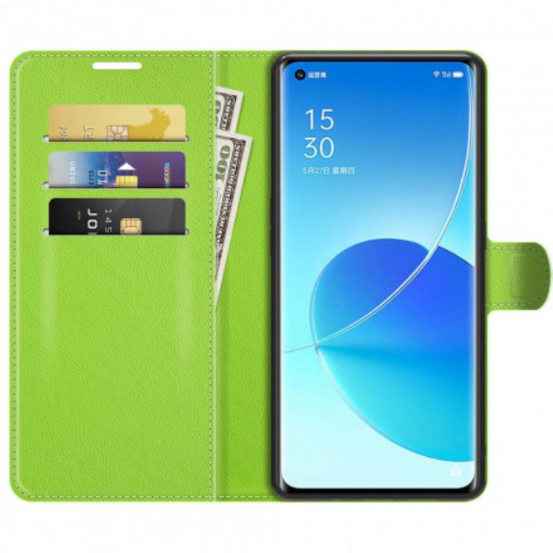Lederhüllen Oppo Reno 6 Pro 5g Klassisches Litschi-kunstleder