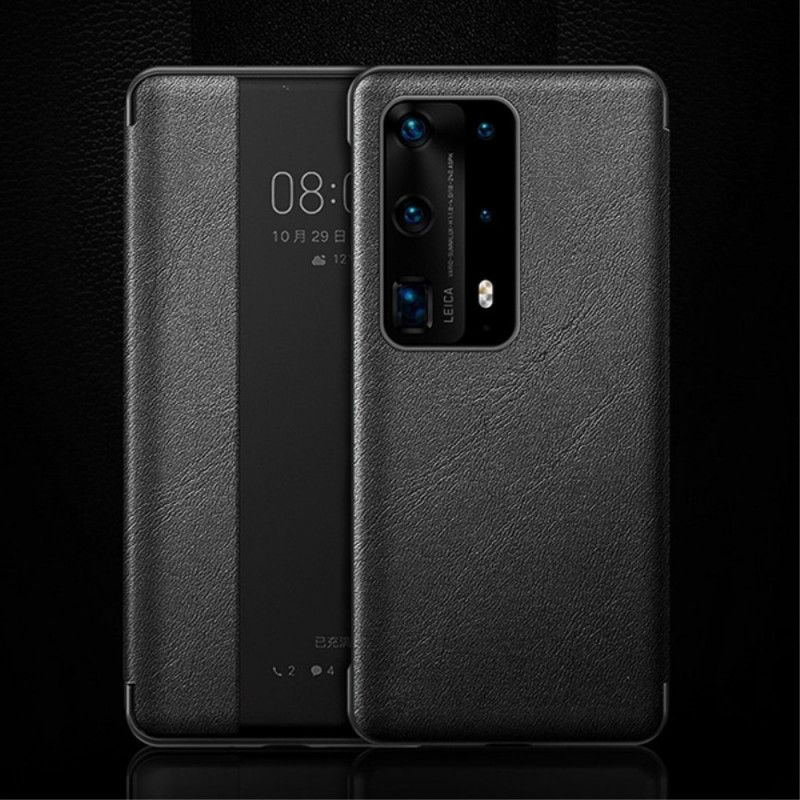 Cover Anzeigen Huawei P40 Pro Schwarz Ledereffekt