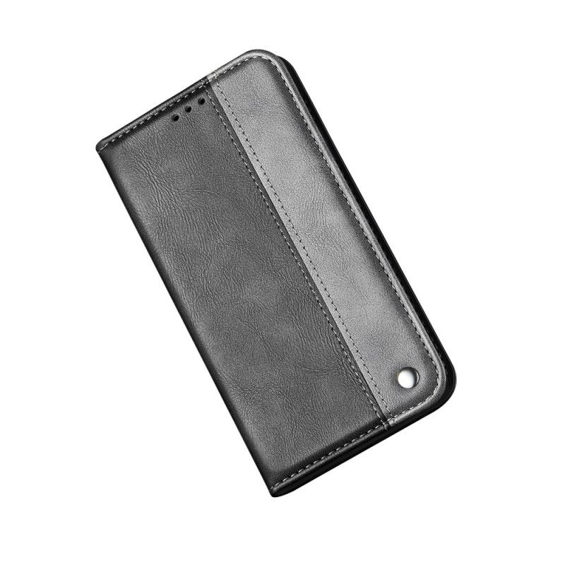 Flip Case Huawei P40 Pro Grau Handyhülle Zweifarbiger Ledereffekt