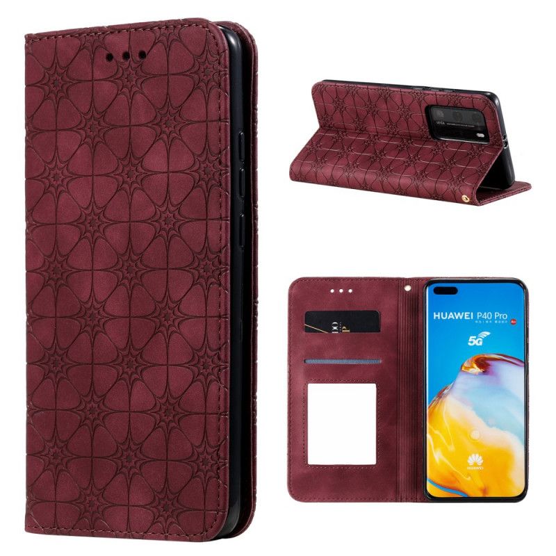 Flip Case Huawei P40 Pro Grün Sternendruck