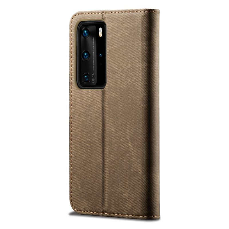 Flip Case Huawei P40 Pro Handyhülle Jeansimitat-Jeans