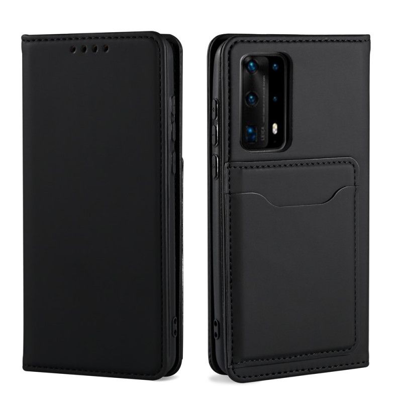 Flip Case Huawei P40 Pro Schwarz Inhaber Einer Unterstützungskarte