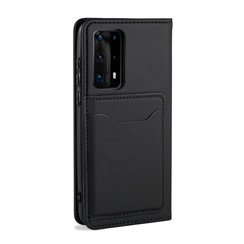 Flip Case Huawei P40 Pro Schwarz Inhaber Einer Unterstützungskarte