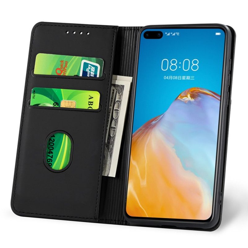 Flip Case Huawei P40 Pro Schwarz Inhaber Einer Unterstützungskarte