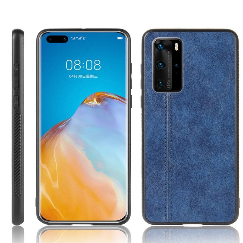 Hülle Für Huawei P40 Pro Genähter Ledereffekt