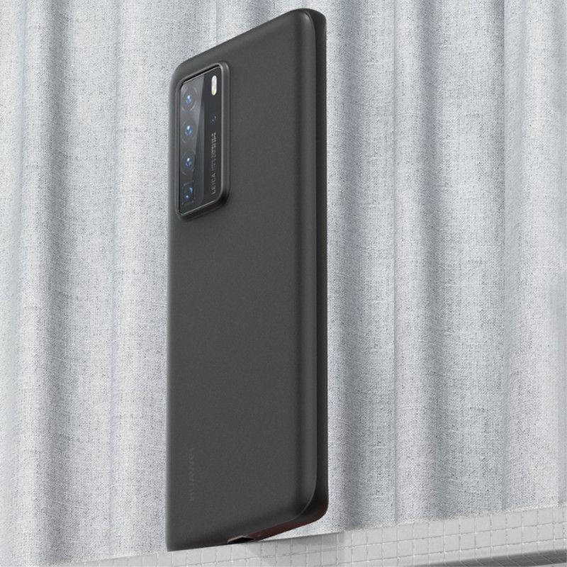 Hülle Für Huawei P40 Pro Schwarz Dünne Matte Texturbänke