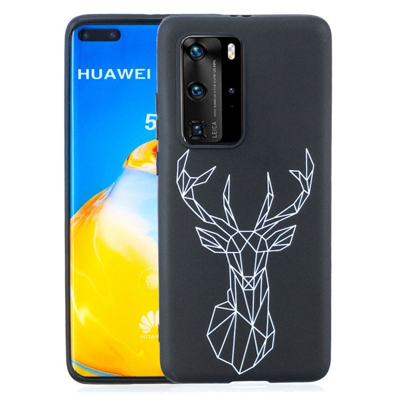 Hülle Huawei P40 Pro Flexible Silikonhirschgrafik