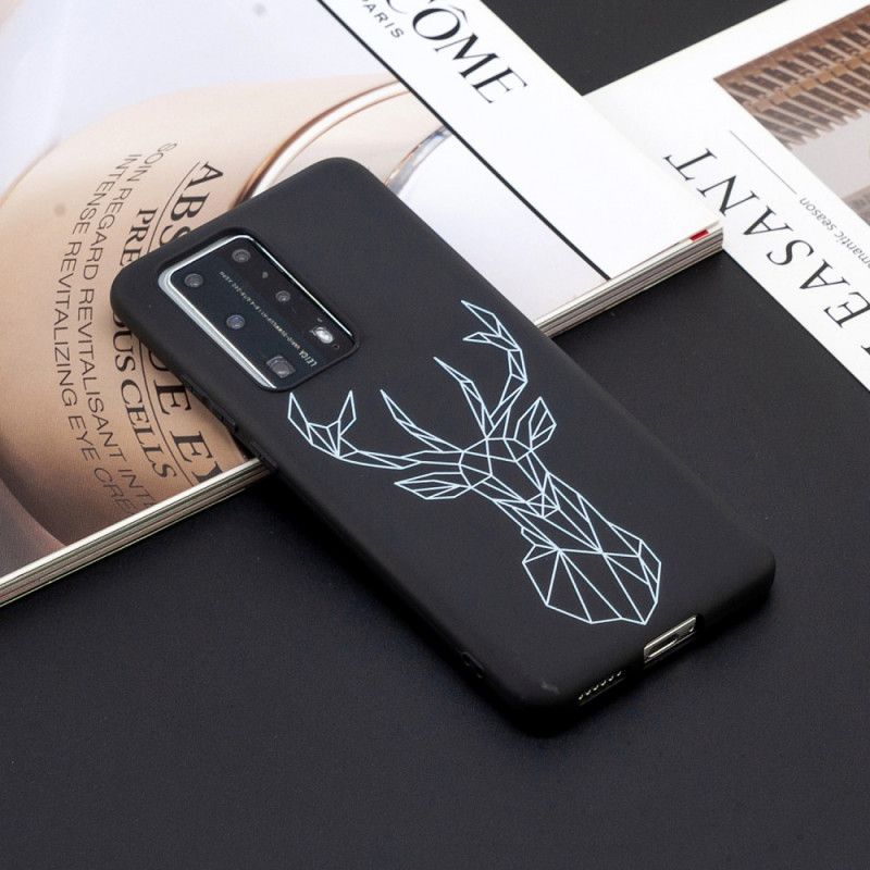 Hülle Huawei P40 Pro Flexible Silikonhirschgrafik