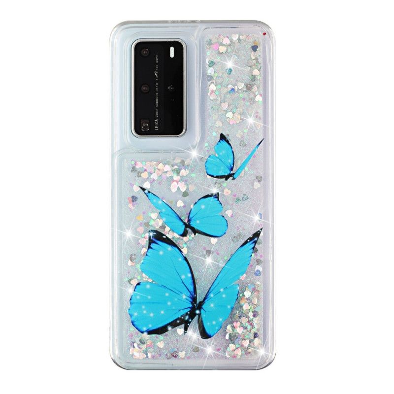 Hülle Huawei P40 Pro Fliegende Glitzerschmetterlinge