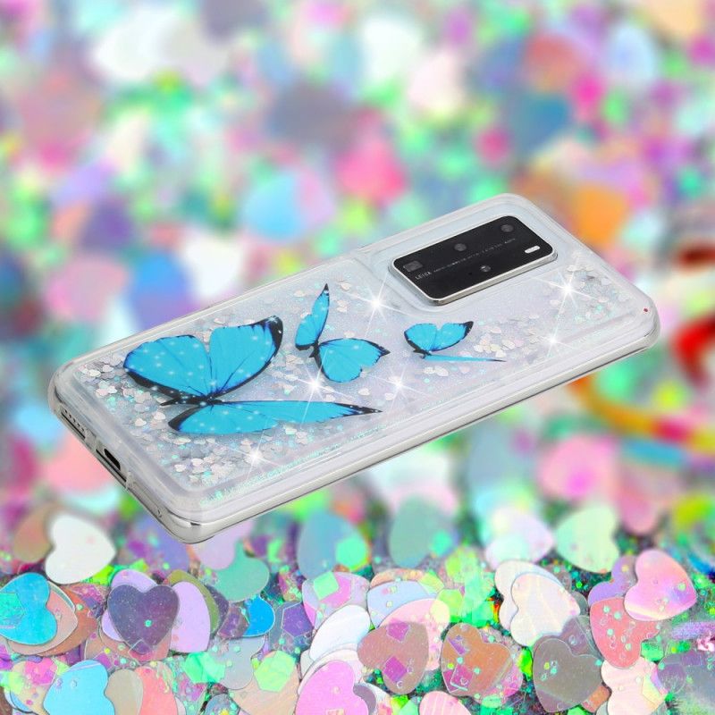 Hülle Huawei P40 Pro Fliegende Glitzerschmetterlinge