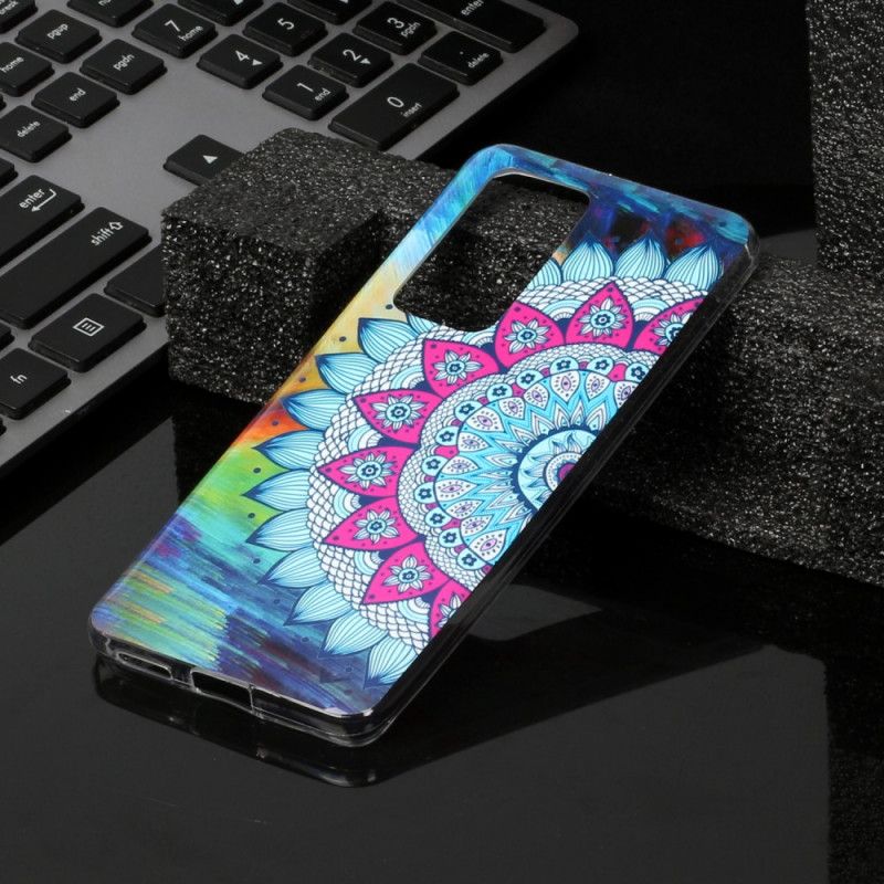 Hülle Huawei P40 Pro Handyhülle Fluoreszierende Mandala-Eule