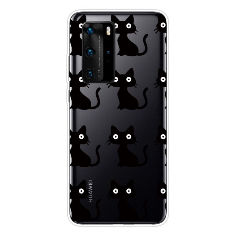Hülle Huawei P40 Pro Mehrere Schwarze Katzen