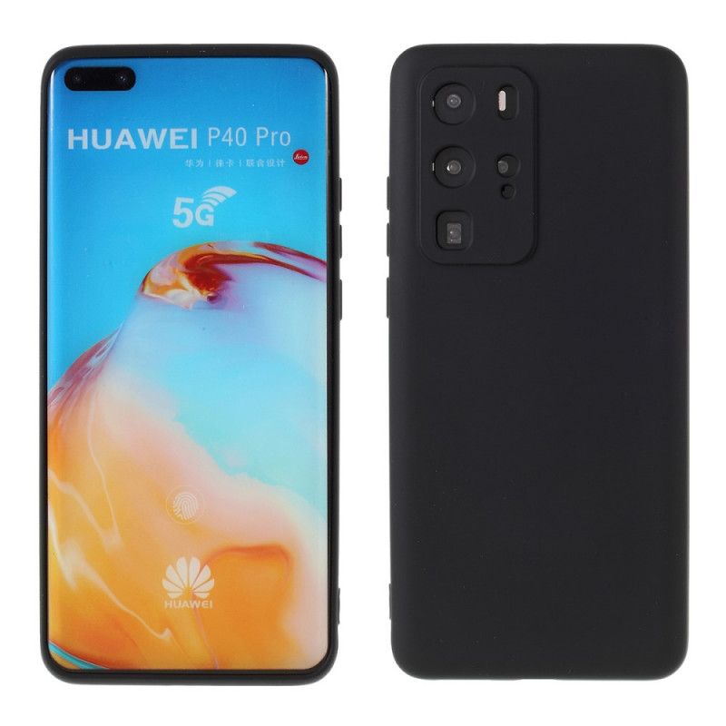 Hülle Huawei P40 Pro Schwarz Flüssiges Silikon Auf X-Ebene