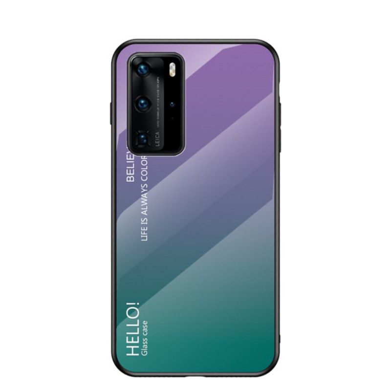 Hülle Huawei P40 Pro Schwarz Hallo Gehärtetes Glas