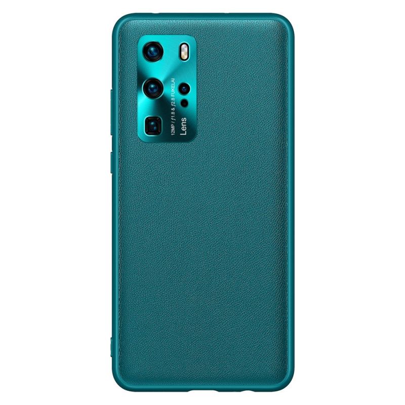 Hülle Huawei P40 Pro Schwarz Handyhülle Farbe Leder Stil