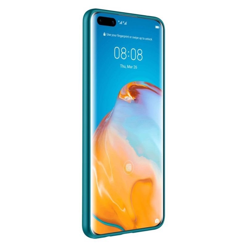 Hülle Huawei P40 Pro Schwarz Handyhülle Farbe Leder Stil