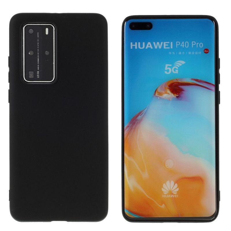 Hülle Huawei P40 Pro Schwarz Handyhülle Mattiertes Silikon