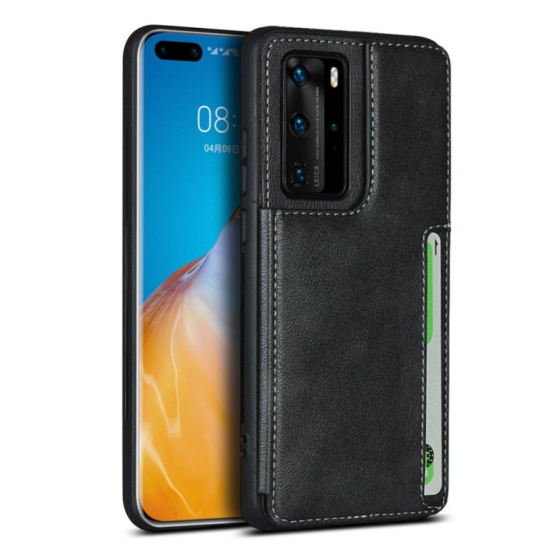 Hülle Huawei P40 Pro Schwarz Kartenhalterhalter Und Lanyard