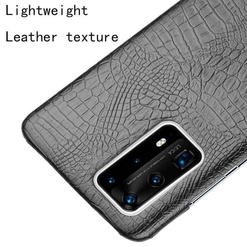 Hülle Huawei P40 Pro Schwarz Krokodilhauteffekt