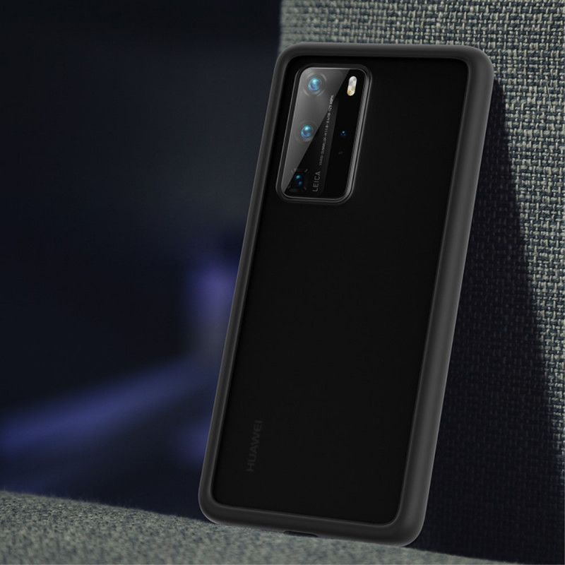 Hülle Huawei P40 Pro Schwarz Transparente Farbige Umrissbänke