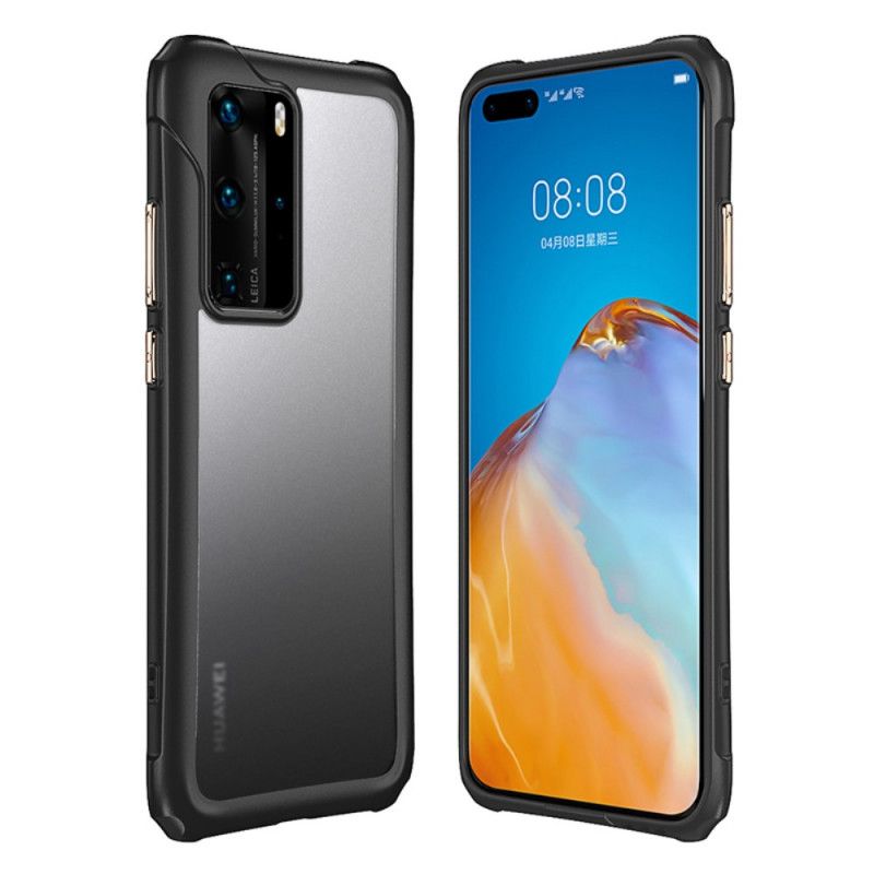 Hülle Huawei P40 Pro Schwarz Transparentes Mattes Leeu-Design