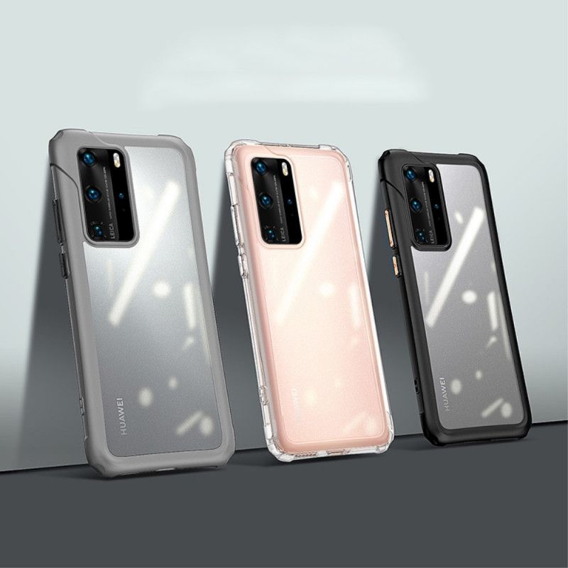 Hülle Huawei P40 Pro Schwarz Transparentes Mattes Leeu-Design