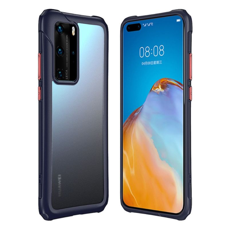 Hülle Huawei P40 Pro Schwarz Transparentes Mattes Leeu-Design