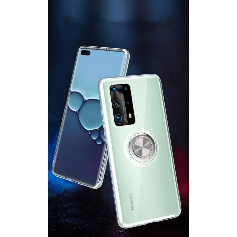 Hülle Huawei P40 Pro Transparent Drehring Aus Silikonmetall