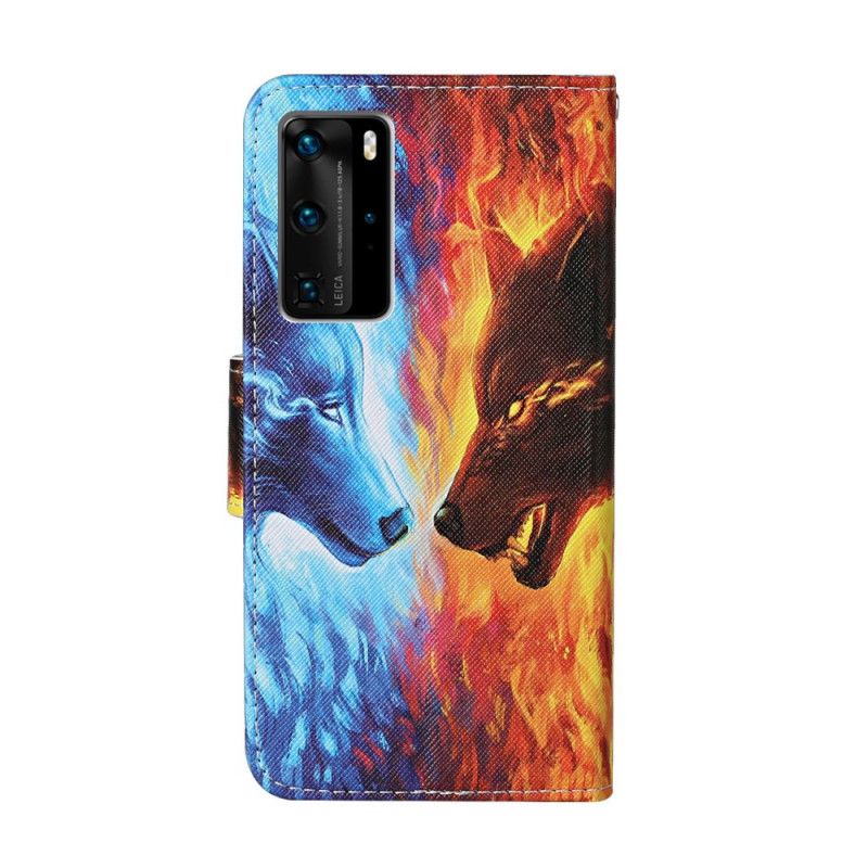 Lederhüllen Huawei P40 Pro Wolf Aus Eis Und Feuer