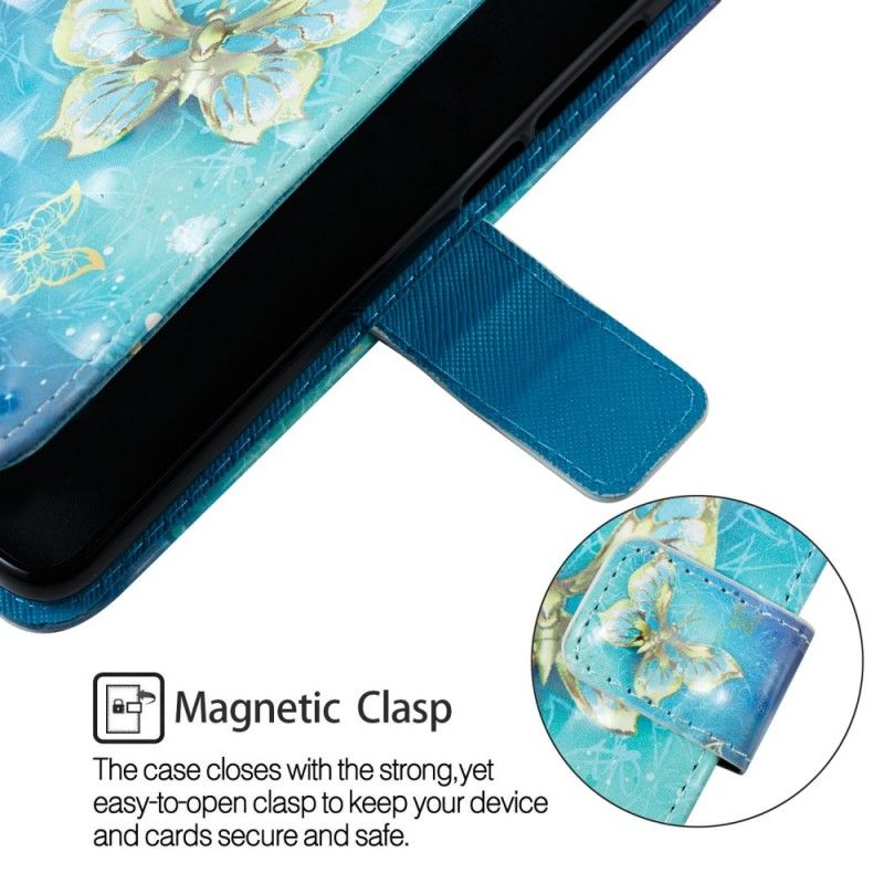 Lederhüllen Samsung Galaxy A6 Plus 3D Goldene Schmetterlinge