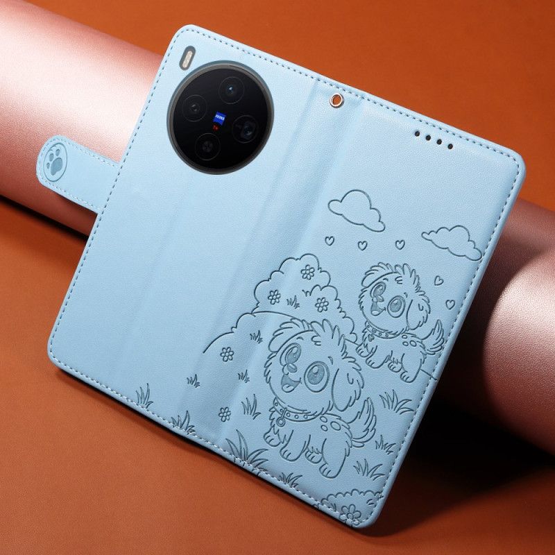Lederhüllen Vivo X300 Handyhülle Rfid-schutz Mit Hundegravur