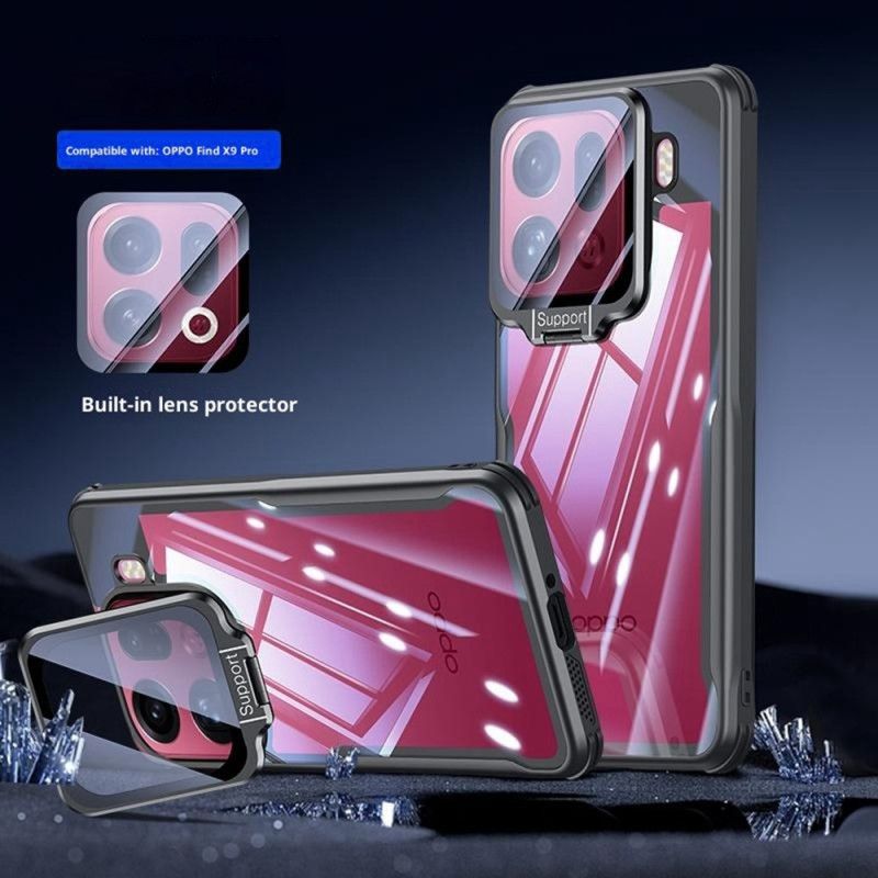 Hülle Für Oppo Find X9 Pro 5g Transparent Mit Ständer Und Kameraabdeckung