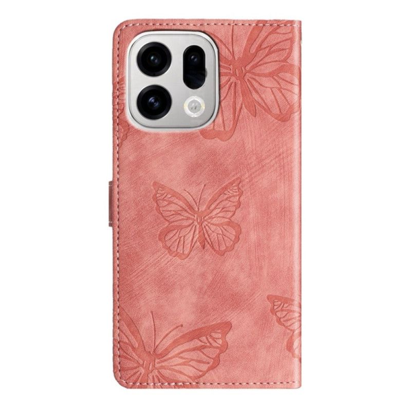 Lederhüllen Für Oppo Find X9 Pro 5g Wildlederoptik Mit Schmetterlingen