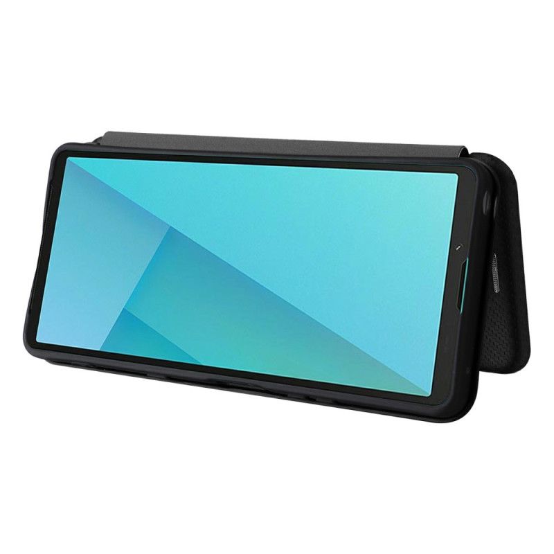 Flip Case Für Sony Xperia 10 Vii Carbonfaser