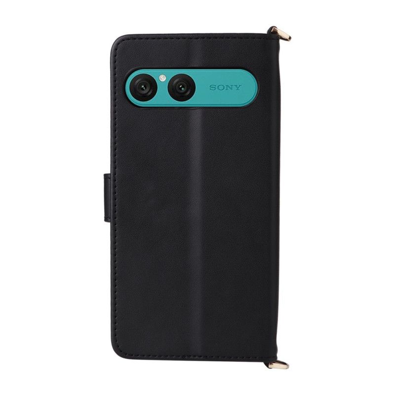 Lederhüllen Für Sony Xperia 10 Vii Gesteppt Mit Trageriemen Und Handschlaufe