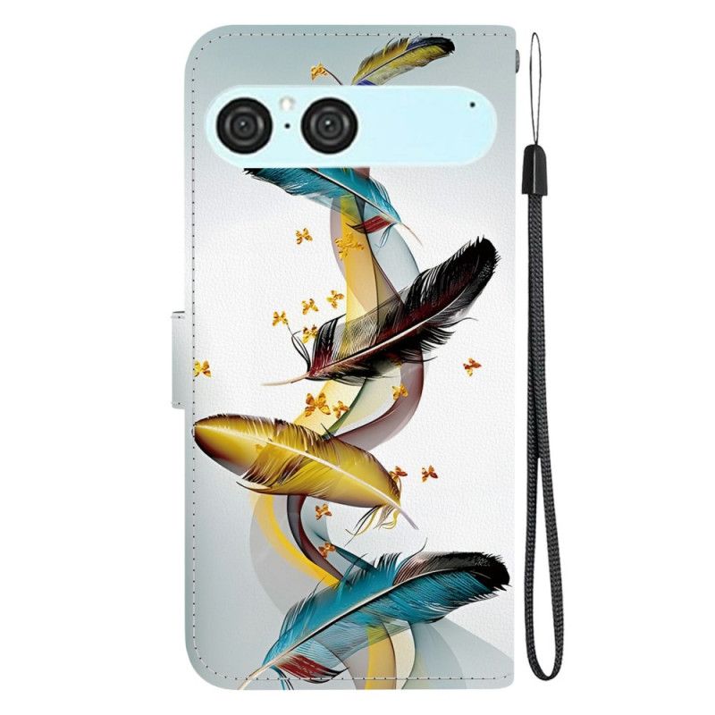 Lederhüllen Für Sony Xperia 10 Vii Goldene Federn