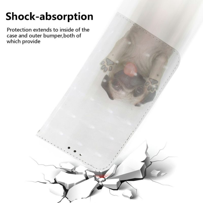 Lederhüllen Für Sony Xperia 10 Vii Lanyard Mit Mops-muster