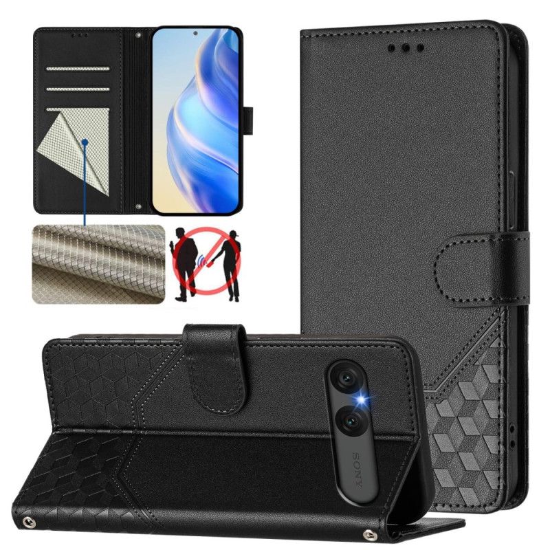 Lederhüllen Für Sony Xperia 10 Vii Wabenmuster