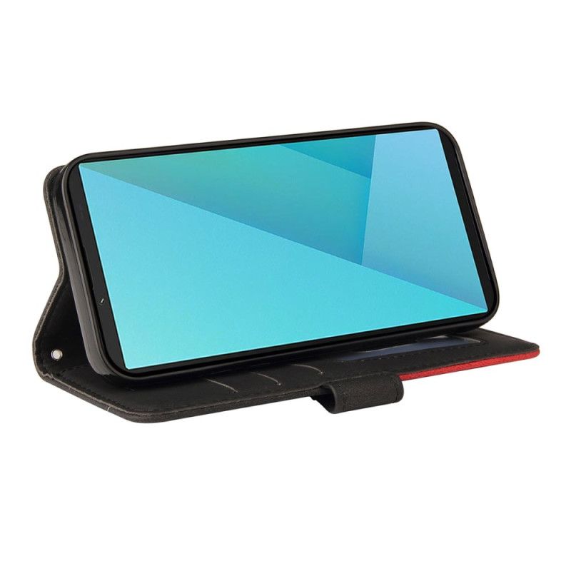 Lederhüllen Für Sony Xperia 10 Vii Zweifarbiges Wellenmuster