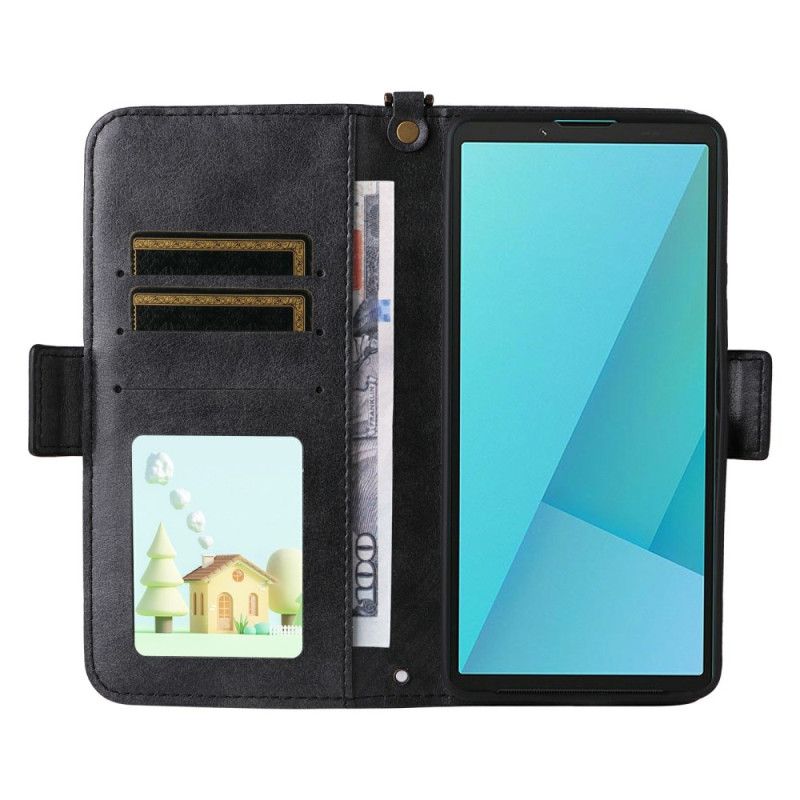 Lederhüllen Sony Xperia 10 Vii Geldbörse Mit Schulterriemen