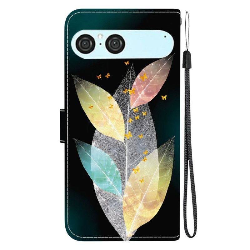 Lederhüllen Sony Xperia 10 Vii Handyhülle Bunte Blätter