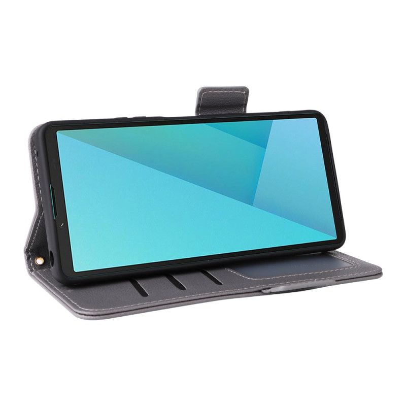 Lederhüllen Sony Xperia 10 Vii Handyhülle Kunstleder Mit Trageriemen