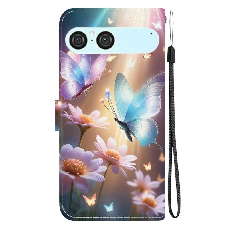 Lederhüllen Sony Xperia 10 Vii Handyhülle Leuchtende Schmetterlinge