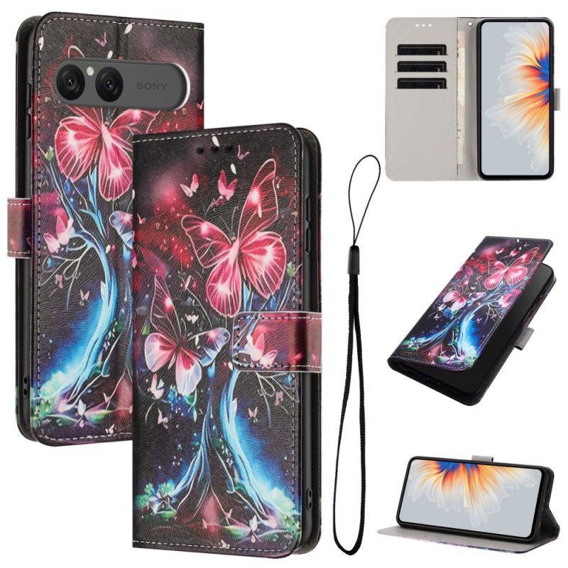 Lederhüllen Sony Xperia 10 Vii Handyhülle Libellenbaum