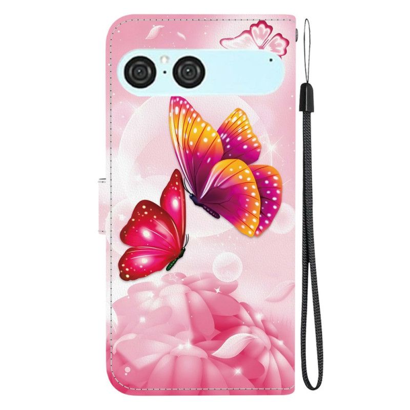 Lederhüllen Sony Xperia 10 Vii Rosa Schmetterlinge