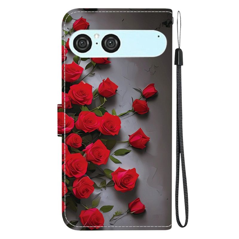 Lederhüllen Sony Xperia 10 Vii Rote Rosen