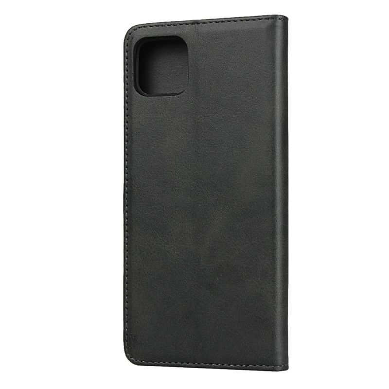 Flip Case Google Pixel 4 Schwarz Premium-Kunstledernähte